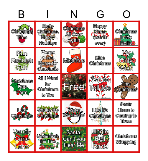 Christmas Music BINGO!! Bingo Card