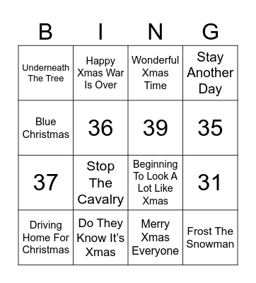 Christmas Bingo Card