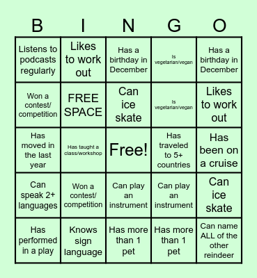 FIND THAT COLLEAGUE! Bingo Card
