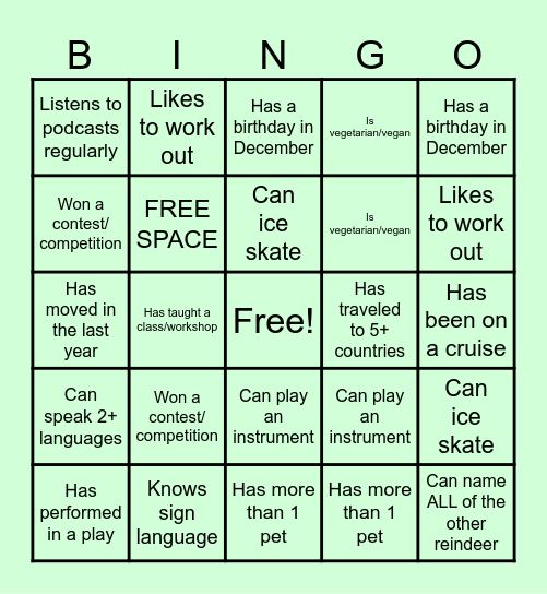 FIND THAT COLLEAGUE! Bingo Card