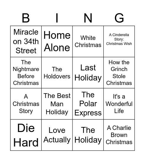 Christmas Bingo #3 Bingo Card