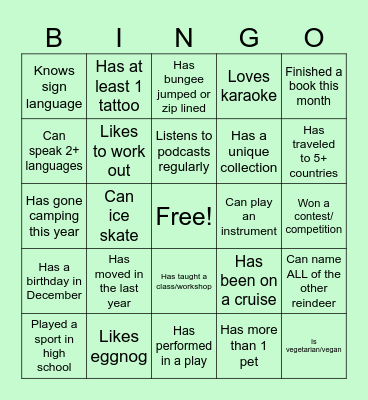 FIND THAT COLLEAGUE! Bingo Card