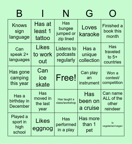 FIND THAT COLLEAGUE! Bingo Card