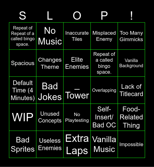 Bad AFOM Levels v2.75 Bingo Card