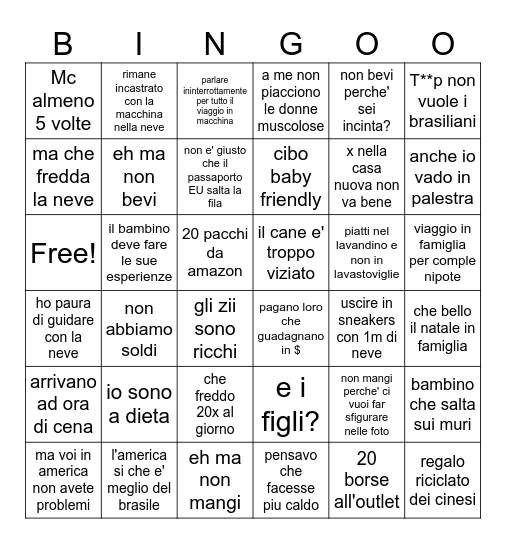 Merry Whatever Bingo Card