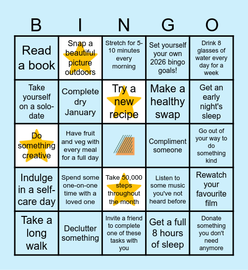 Beat the Blues - January 2026 Bingo Card