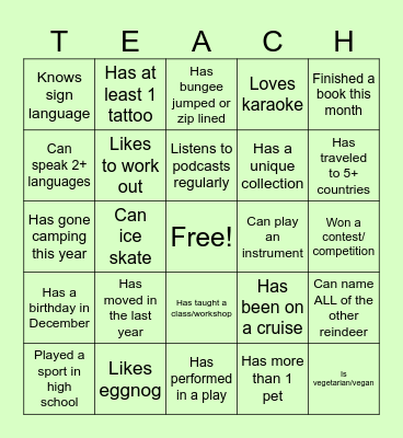 FIND THAT COLLEAGUE! Bingo Card