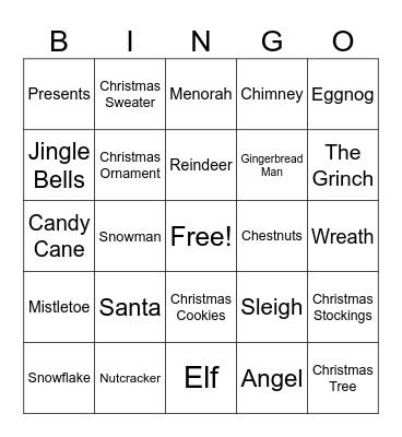 Christmas I-Spy Bingo Card