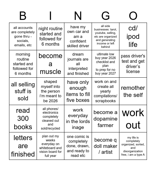 2026 Bingo Card