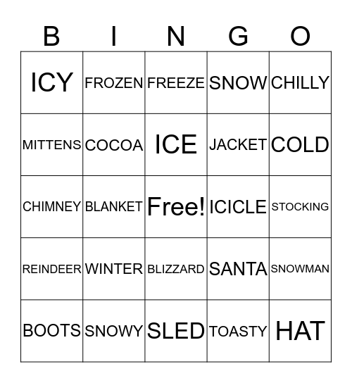 WINTER BINGO Card