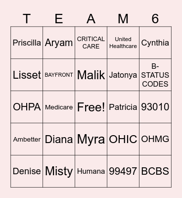 Christmas Party Bingo Card