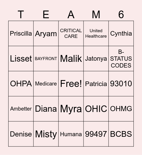 Christmas Party Bingo Card