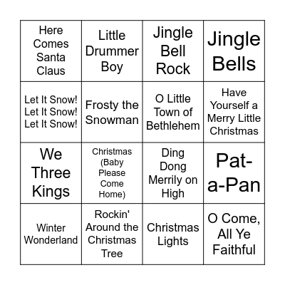 Music Bingo Card