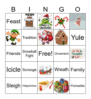 Specialty/Indirect Christmas Bingo Card