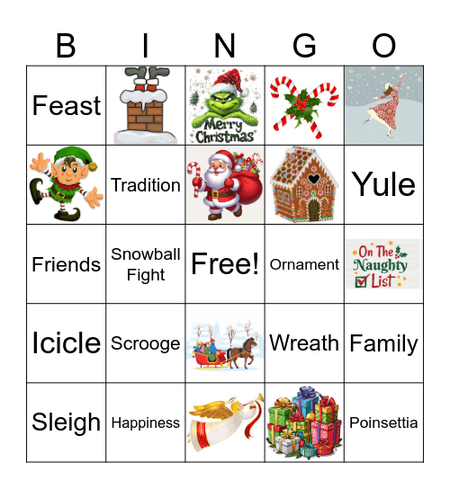 Specialty/Indirect Christmas Bingo Card