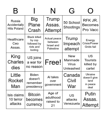 2026 Bingo Card