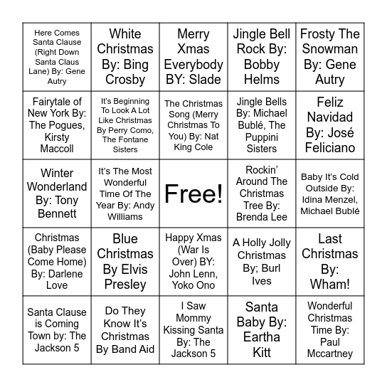 Christmas Bingo Card