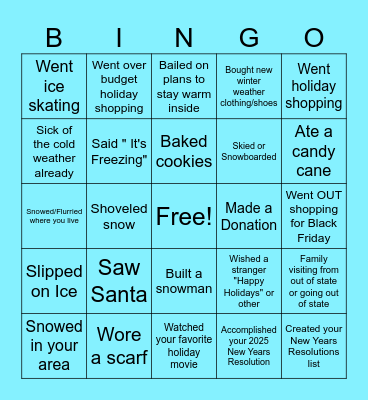 Holiday Bingo Card