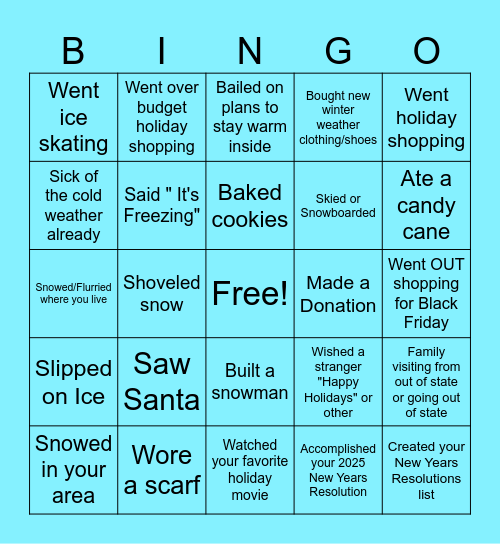 Holiday Bingo Card