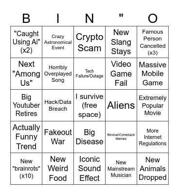 2026 Bingo Card