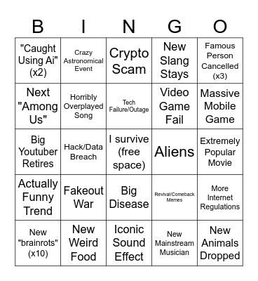 2026 Bingo Card