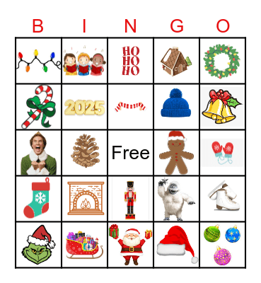 Holiday Virtual Social 2025 Bingo Card