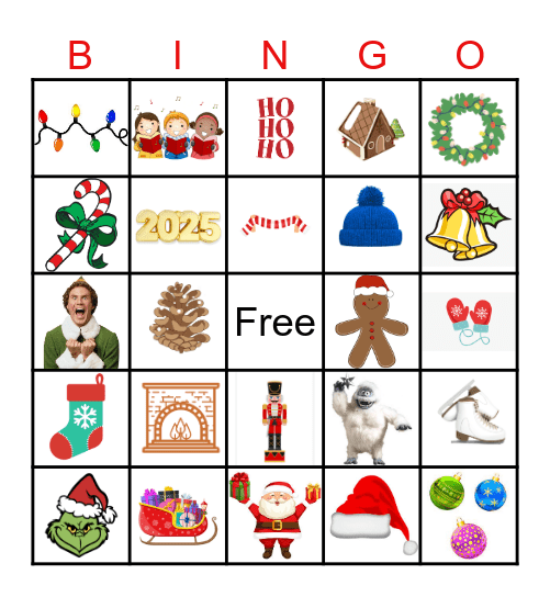 Holiday Virtual Social 2025 Bingo Card
