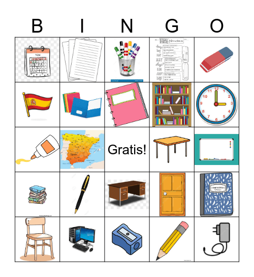 Materiales Escolares Bingo Card