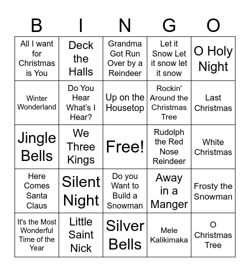 Christmas Bingo Card