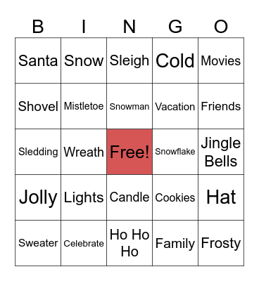 2025 Holiday Bingo Card
