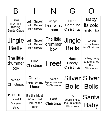 Holiday Bingo Card