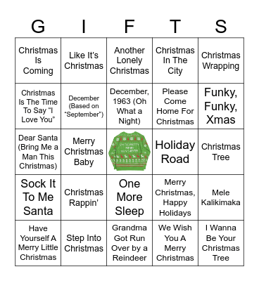 UGLY SWEATER BINGO Card