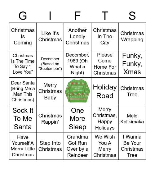 UGLY SWEATER BINGO Card