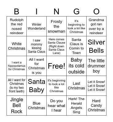 Holiday Bingo Card