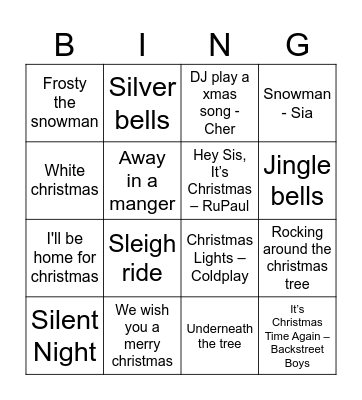Xmas Jingo Bingo Card
