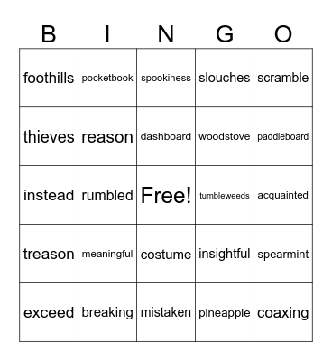 Level 4 SPIRE Bingo Card