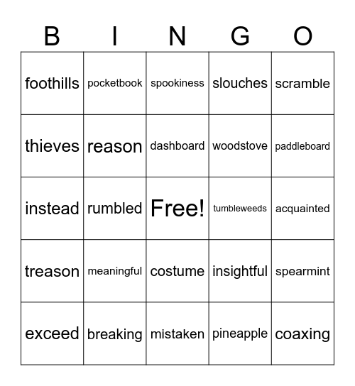 Level 4 SPIRE Bingo Card