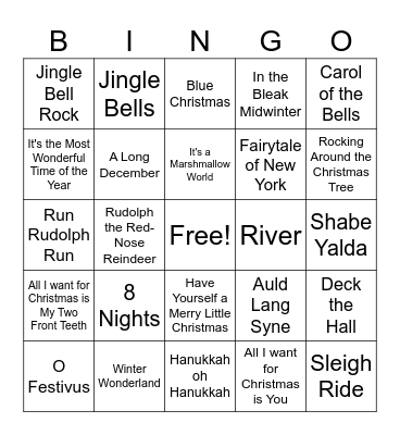 PSA Holiday Bingo! Bingo Card