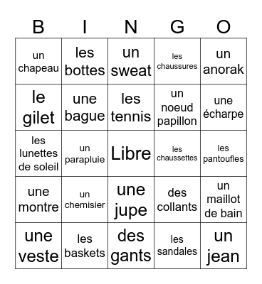 Bingo ! Bingo Card