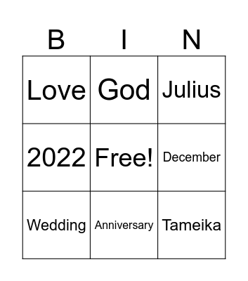 The Watson's Bingo Card