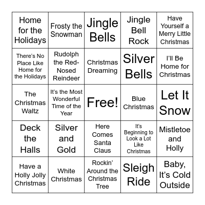 Classic Christmas Bingo Card
