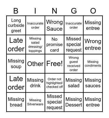 ToGo Bingo Card