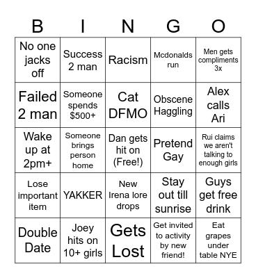 SHANGHAI + TAIWAN 2025 BINGO Card