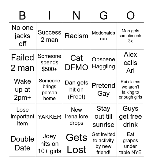 SHANGHAI + TAIWAN 2025 BINGO Card