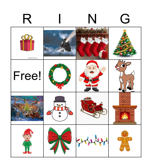 christmas bingo Card