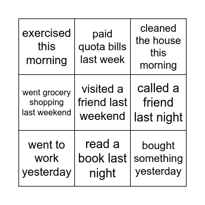 BINGO! Bingo Card