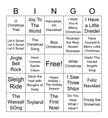 PI / AWM Holiday BINGO Card