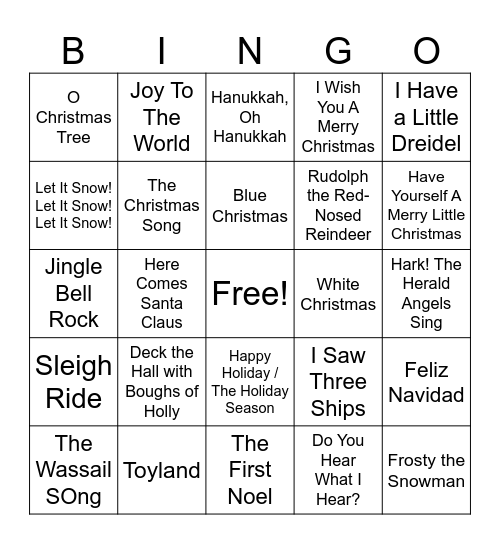 PI / AWM Holiday BINGO Card