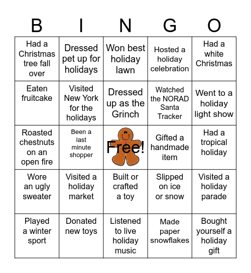 Have You Ever - Holiday Bingo Card