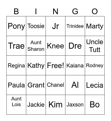 WE ARE FAMILY!!!! Bingo Card